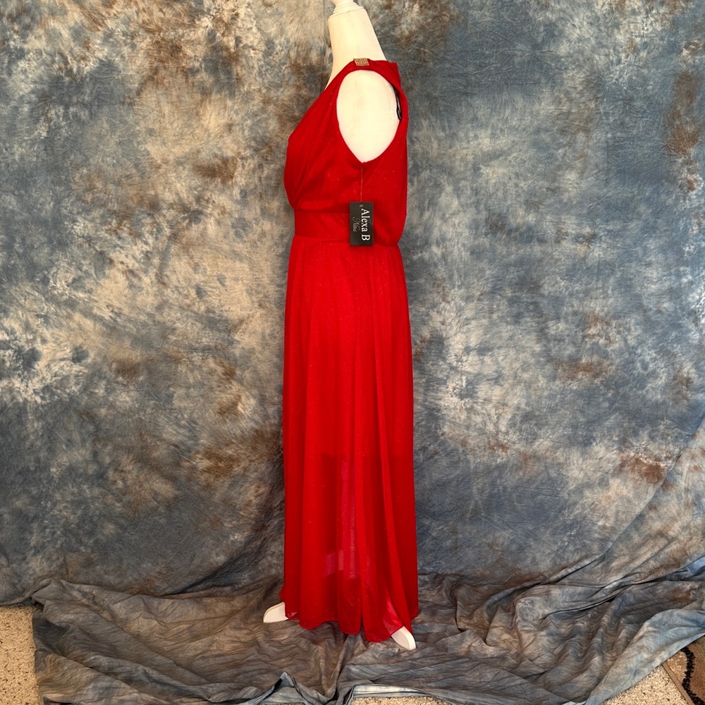 Alexa B Red Sleeveless Cowl Neck Maxi sz 8 - Picture 6 of 7